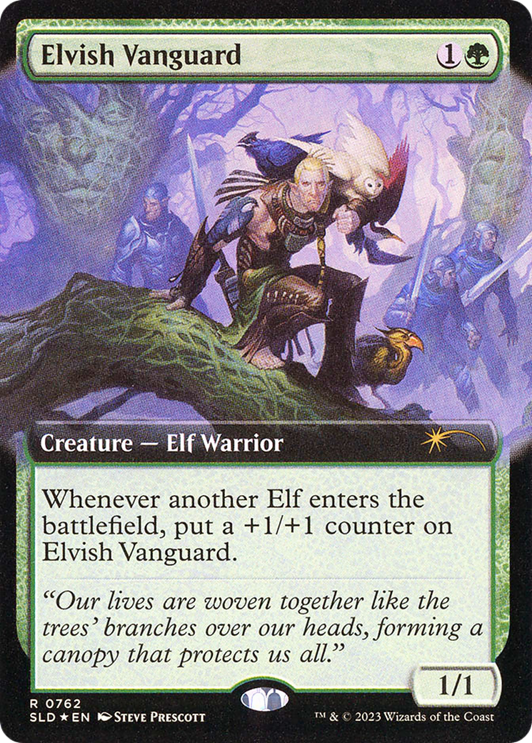 Elvish Vanguard (SLD-762) - Butin Secret Lair : (Extended Art) Foil