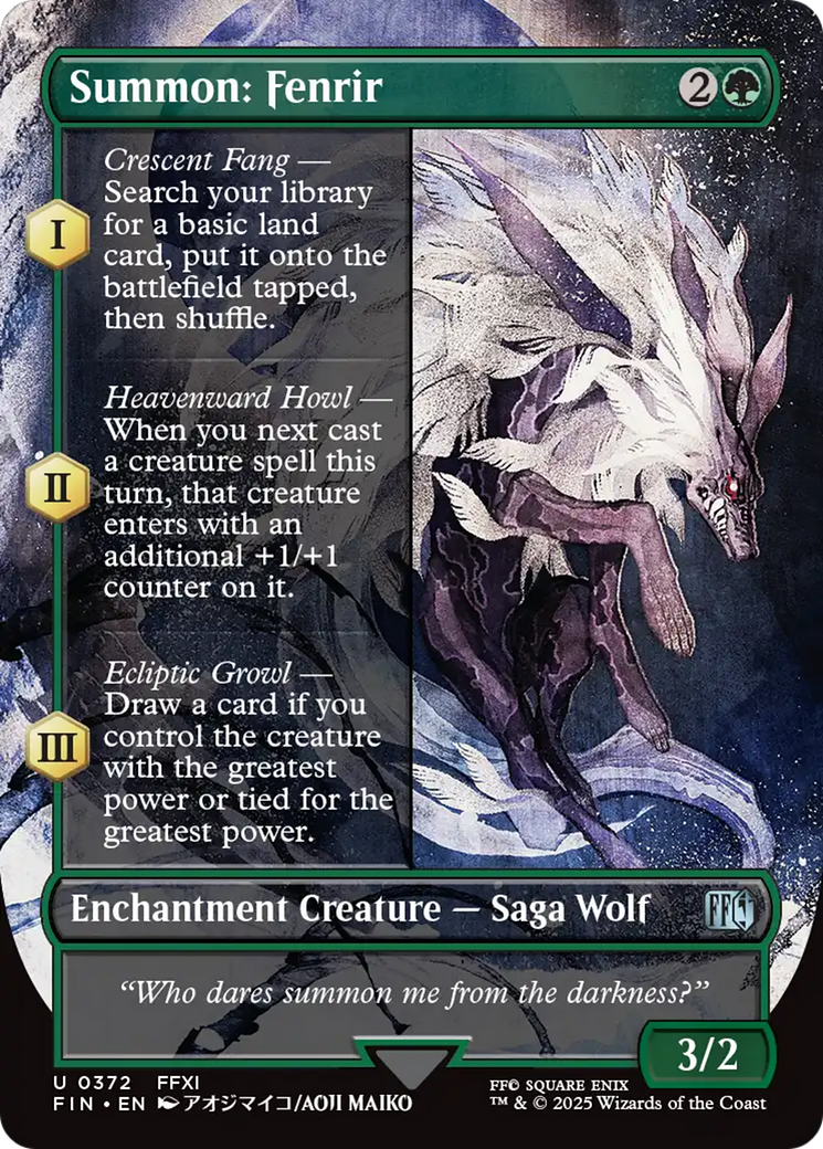 Summon: Fenrir (FIN-372) - FINAL FANTASY: (enchantment) (Borderless) Foil