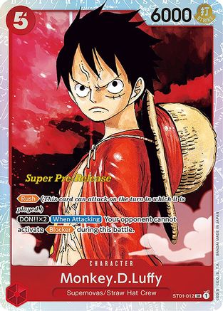 Monkey.D.Luffy (012) (ST01-012) - Deck de démarrage pré-sortie 1 : Équipage du Chapeau de Paille