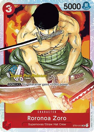 Roronoa Zoro (ST01-013) - Deck de démarrage pré-sortie 1 : Équipage du Chapeau de Paille
