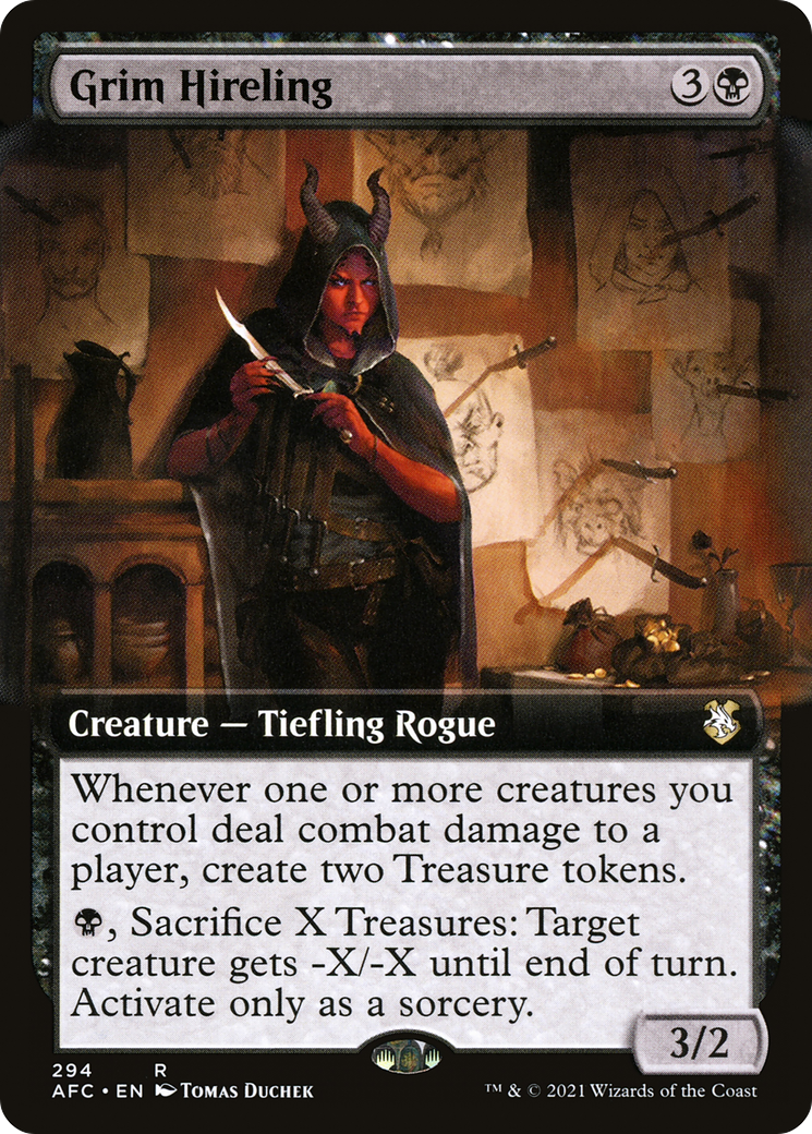 Grim Hireling (Extended Art) (AFC-294) - Forgotten Realms Commander: (Extended Art)