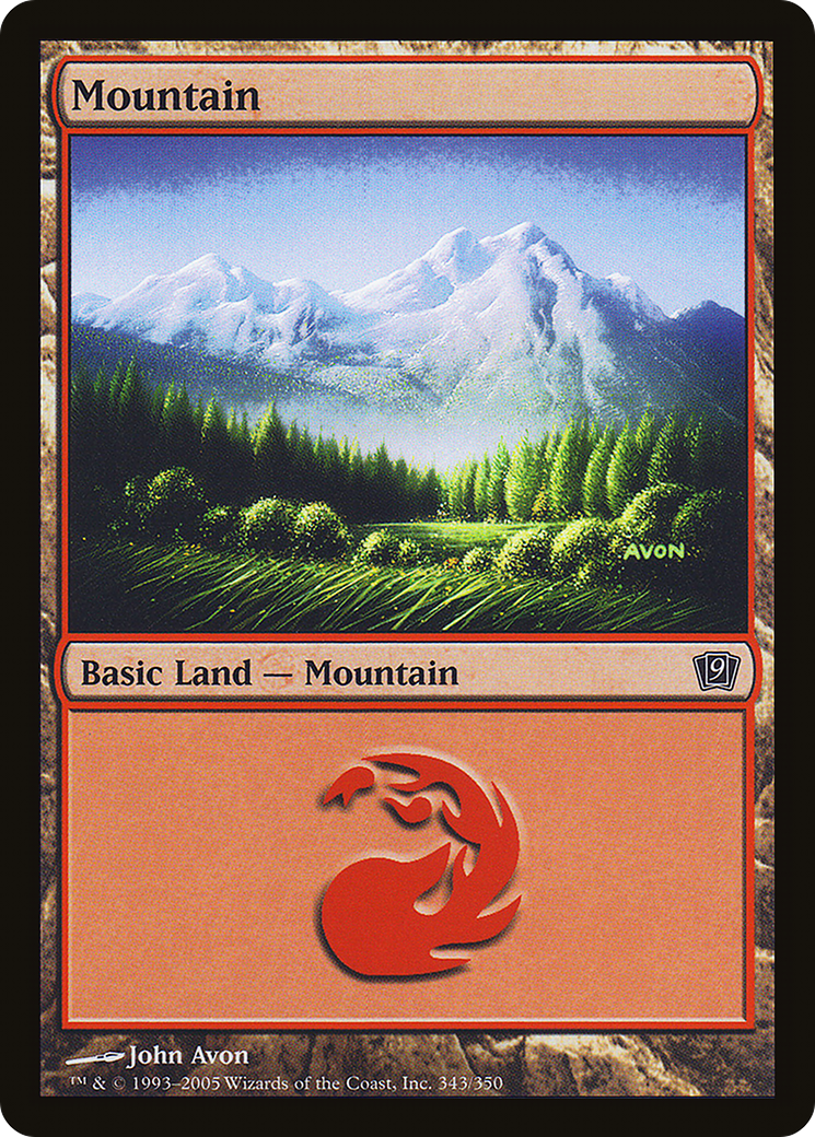 Mountain (343) (9ED-343★) - Ninth Edition Foil