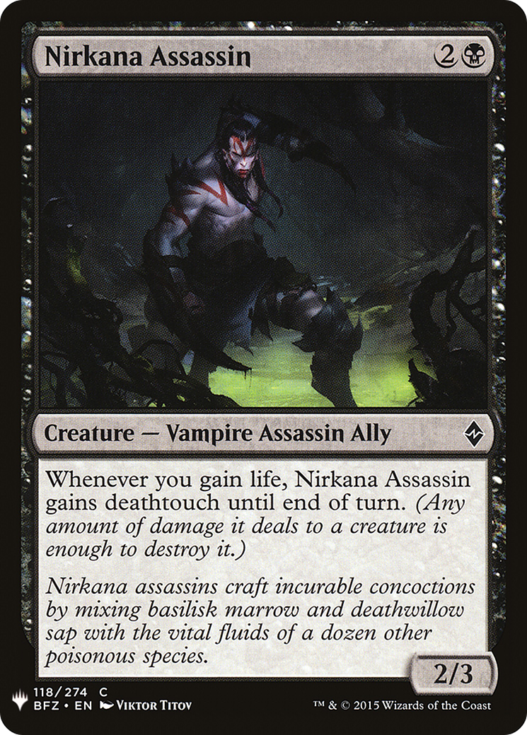Nirkana Assassin (LIST-BFZ-118) - The List
