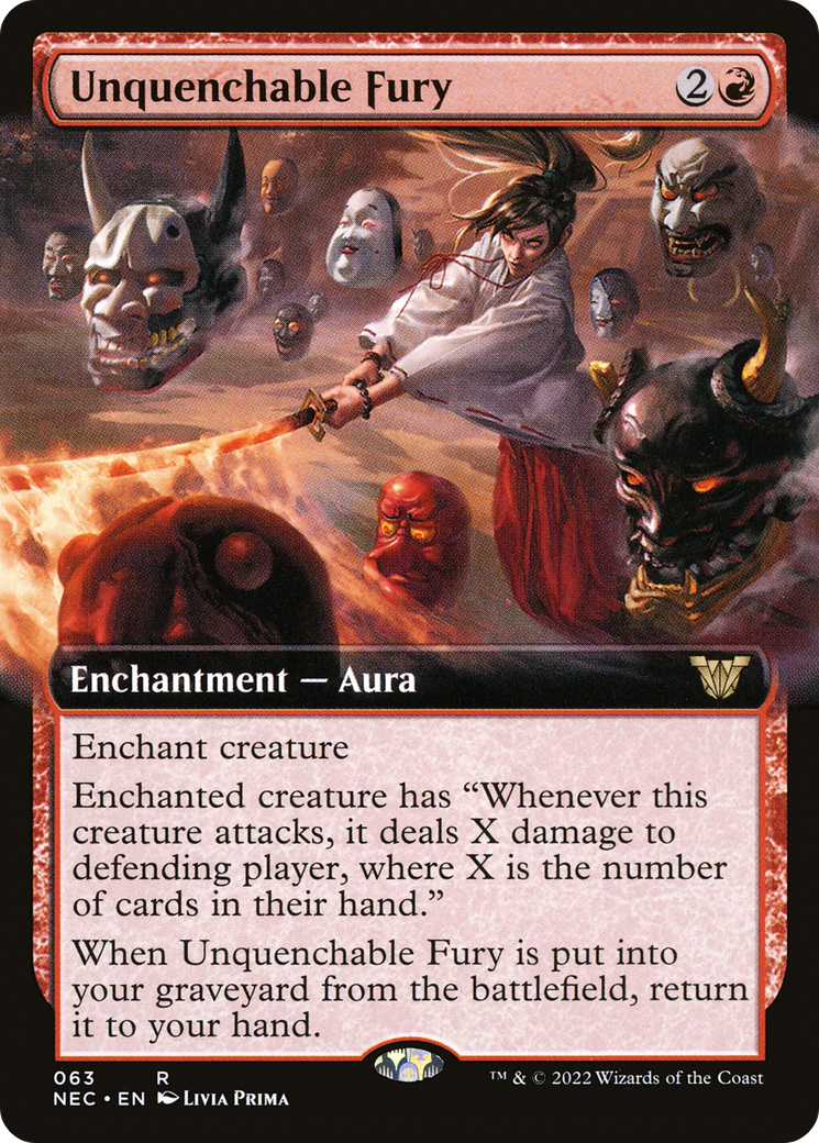 Unquenchable Fury (Extended Art) (NEC-063) - Neon Dynasty Commander: (Extended Art)