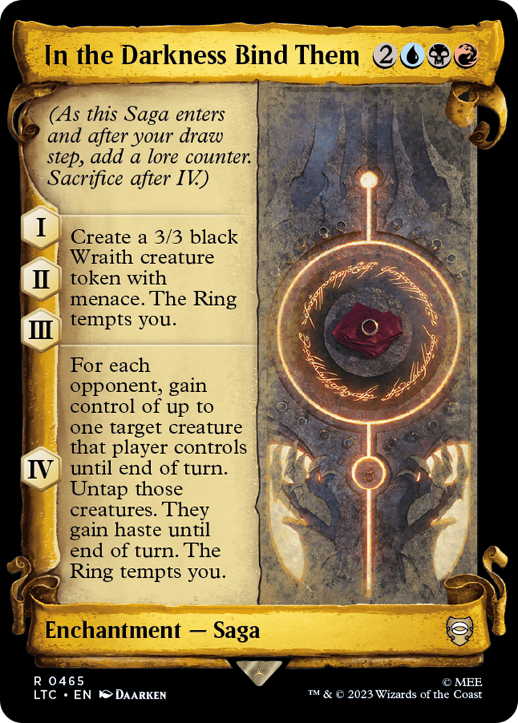 In the Darkness Bind Them (Showcase Scrolls) (LTC-465) - Tales of Middle-earth Commander: (Showcase) Foil