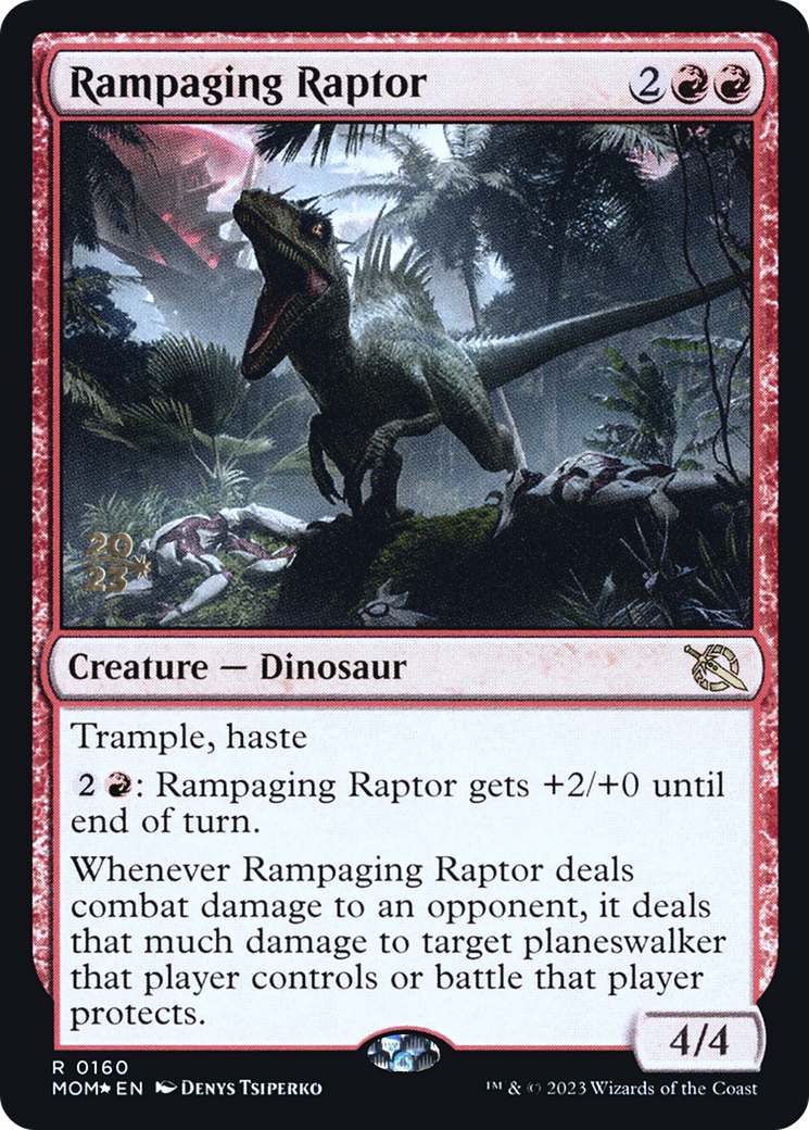 Rampaging Raptor (PRE-160S) - March of the Machine Promos Foil