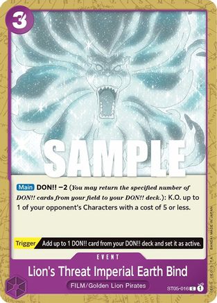 Lion's Threat Imperial Earth Bind (ST05-016) - Deck de démarrage 5 : Édition film