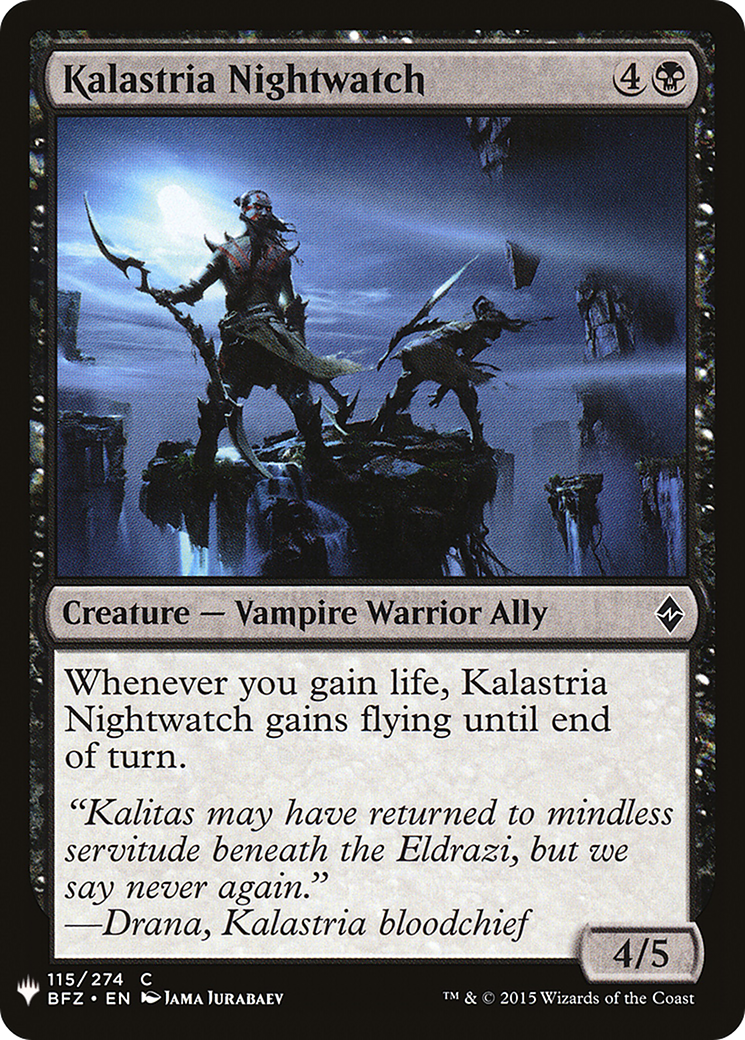 Kalastria Nightwatch (LIST-BFZ-115) - The List