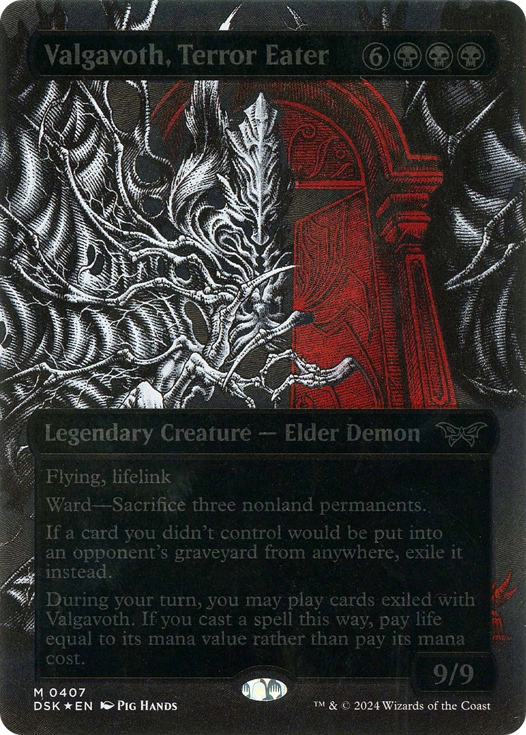 Valgavoth, Terror Eater (DSK-407) - Duskmourn: House of Horror: (Showcase) (Borderless) Foil