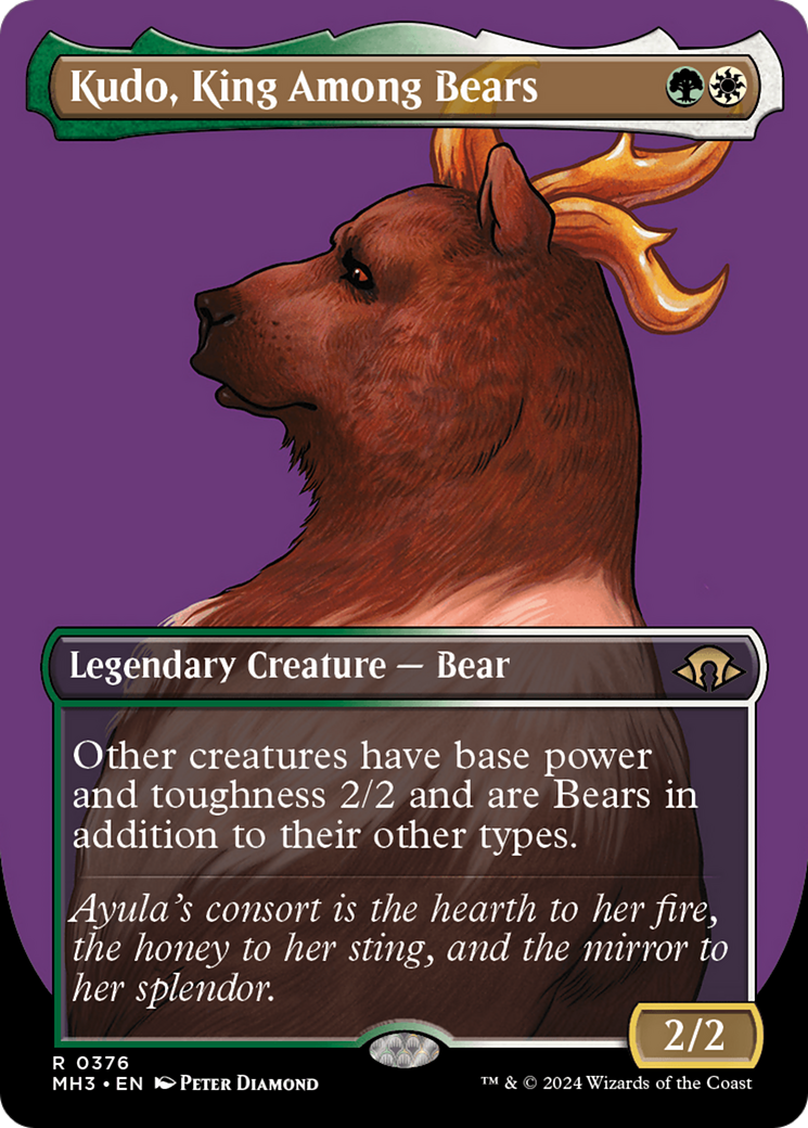 Kudo, King Among Bears (Borderless) (MH3-376) - Modern Horizons 3 (Borderless) Foil