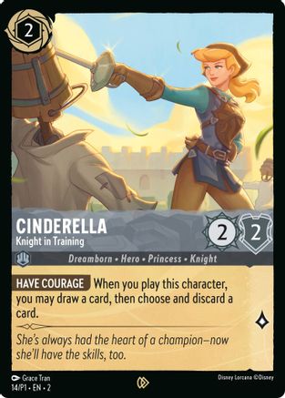 Cendrillon - Chevalier en formation (14) - Cartes promotionnelles Disney Lorcana, feuille froide