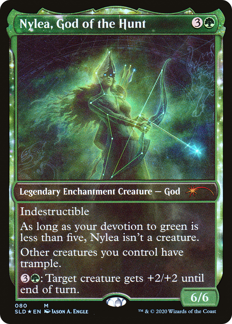 Nylea, God of the Hunt (SLD-080) - Secret Lair Drop: (enchantment, Showcase) Foil