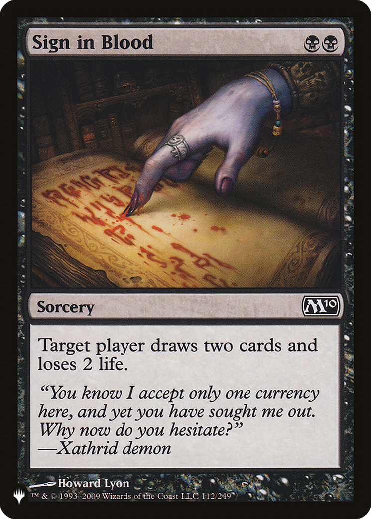 Sign in Blood (LIST-M10-112) - The List