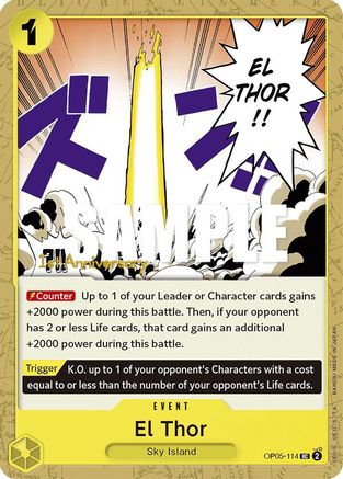 El Thor (OP05-114) - L'Éveil de la Nouvelle Ère : Cartes de tournoi du 1er anniversaire