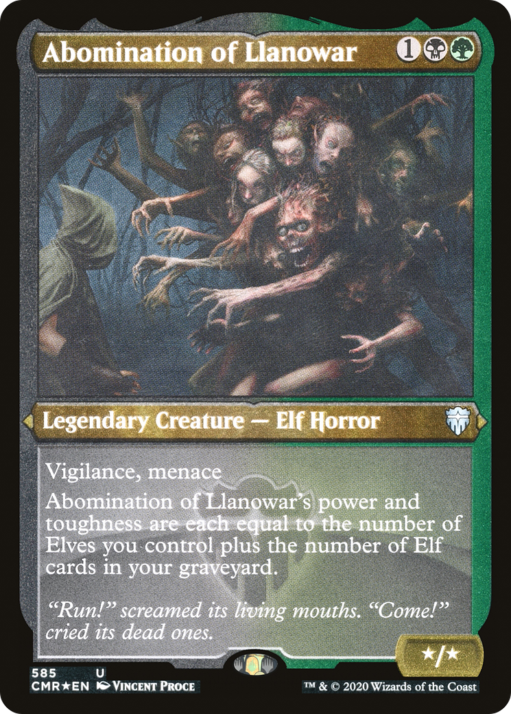L'Abomination de Llanowar (CMR-585) - Commander Legends Etched Foil
