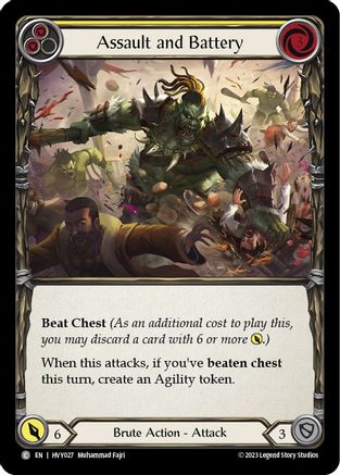 Agression et coups et blessures (jaune) (HVY027) - Heavy Hitters Rainbow Foil