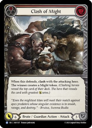 Clash of Might (Red) (HVY137) - Heavy Hitters Rainbow Foil