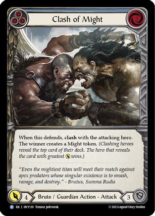 Clash of Might (Blue) (HVY139) - Heavy Hitters Rainbow Foil