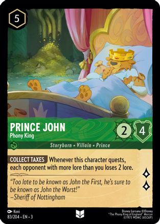 Prince Jean - Phony King (83/204) - Dans les Inklands Cold Foil
