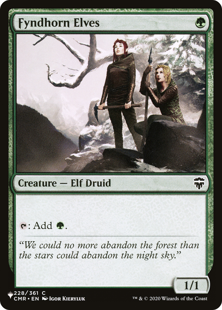 Fyndhorn Elves (LIST-228/361) - The List