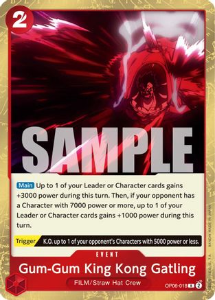 Gum-Gum King Kong Gatling (OP06-018) - Les ailes du capitaine Foil