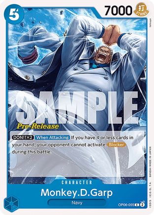 Monkey.D.Garp (OP06-055) - Cartes de pré-version de Wings of the Captain
