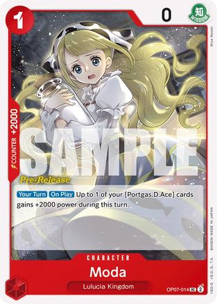 Moda (OP07-014) - Cartes de pré-lancement 500 ans dans le futur