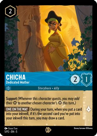 Chicha - Mère dévouée (5) - Cartes promotionnelles Disney Lorcana, feuille froide