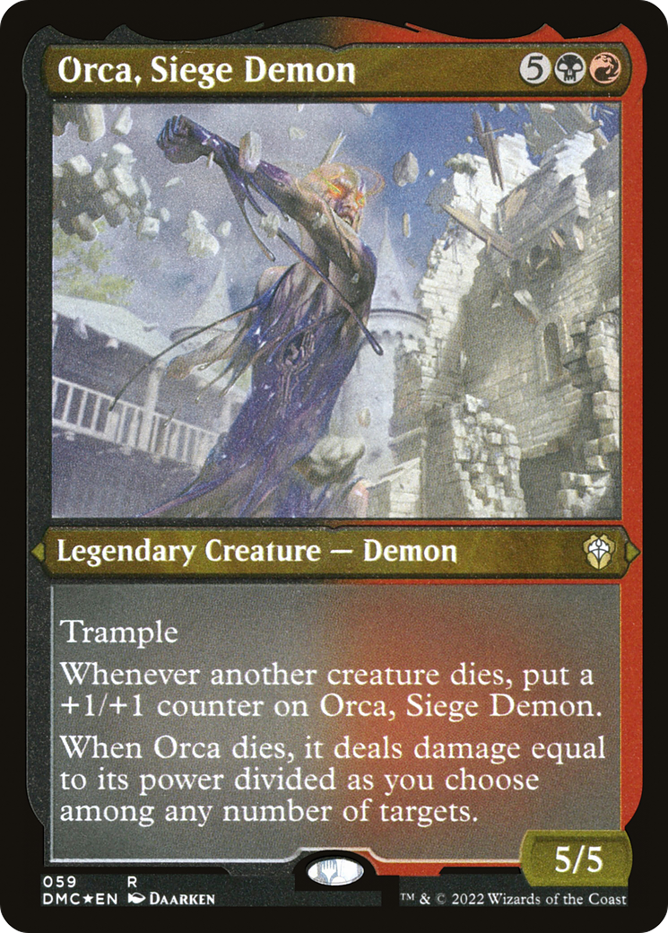Orca, Démon de siège (DMC-059) - Dominaria United Commander, feuille gravée