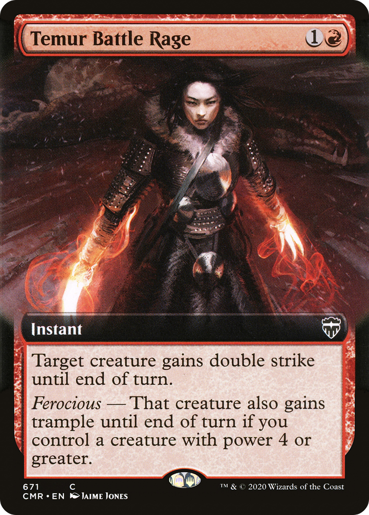 Temur Battle Rage (Extended Art) (CMR-671) - Commander Legends: (Extended Art) Foil
