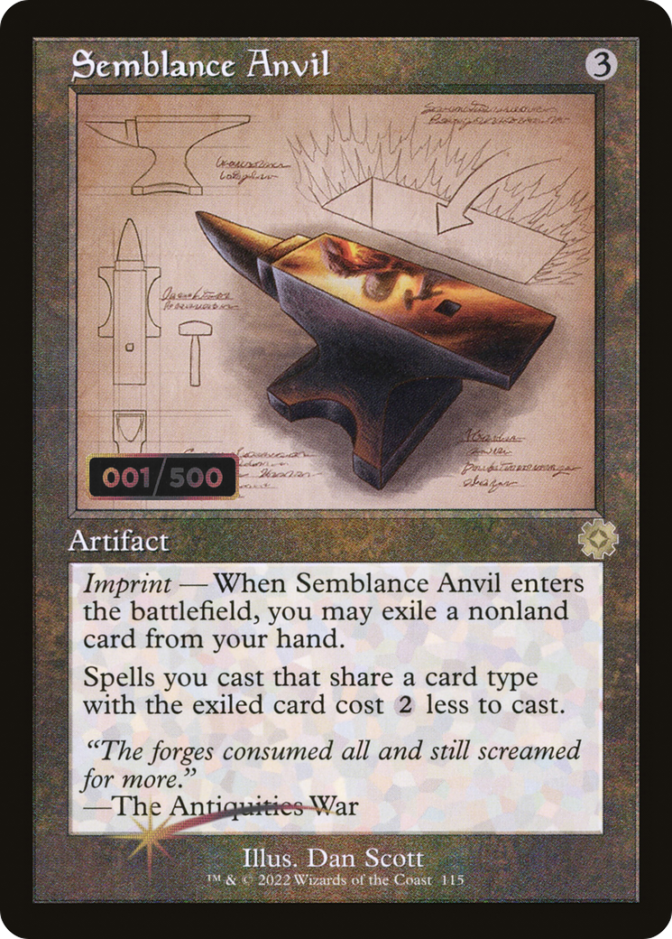Semblance Anvil (Schematic) (Serial Numbered) (BRR-115) - The Brothers' War Retro Artifacts Foil