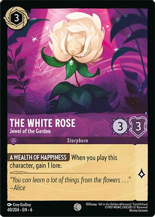 La Rose Blanche - Joyau du Jardin (40/204) - Feuille Froide de Mer Azurite