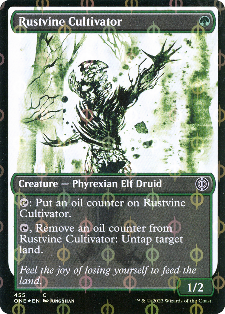 Rustvine Cultivator (Showcase) (Step-and-Compleat Foil) (ONE-455) - Phyrexia: All Will Be One: (Showcase) Foil