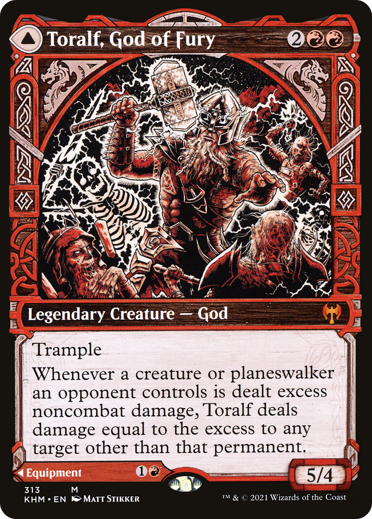 Toralf, Dieu de la Fureur // Marteau de Toralf (KHM-313) - Kaldheim : (Vitrine)