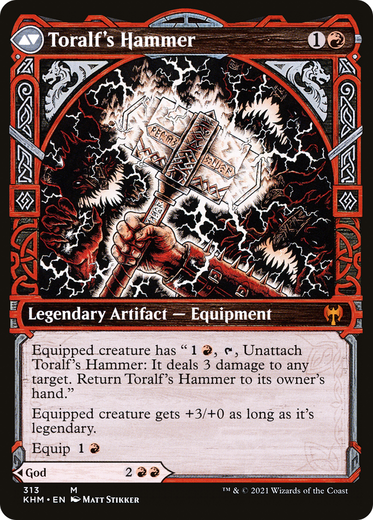 Toralf, Dieu de la Fureur // Marteau de Toralf (KHM-313) - Kaldheim : (Vitrine) Foil