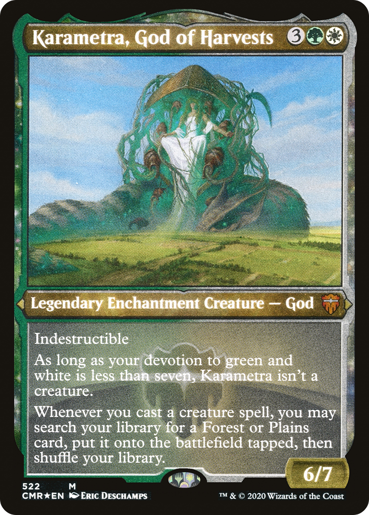 Karametra, God of Harvests (Foil Etched) (CMR-522) - Commander Legends: (enchantment) Etched Foil