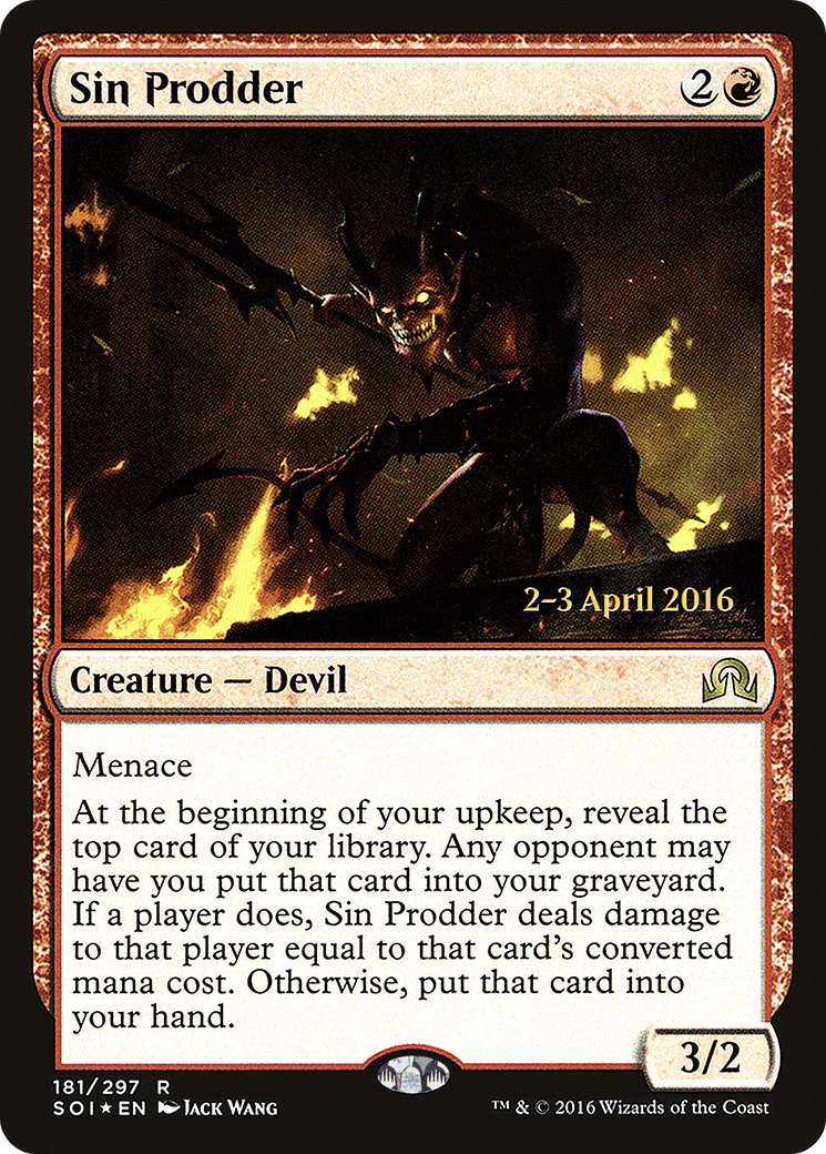Sin Prodder (PSOI-181S) - Feuille promotionnelle Ombres sur Innistrad