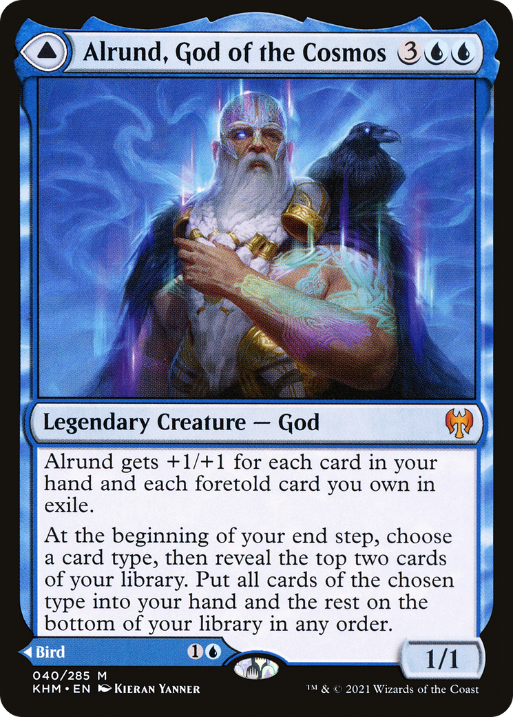 Alrund, Dieu du Cosmos // Hakka, Corbeau murmurant (KHM-040) - Kaldheim Foil