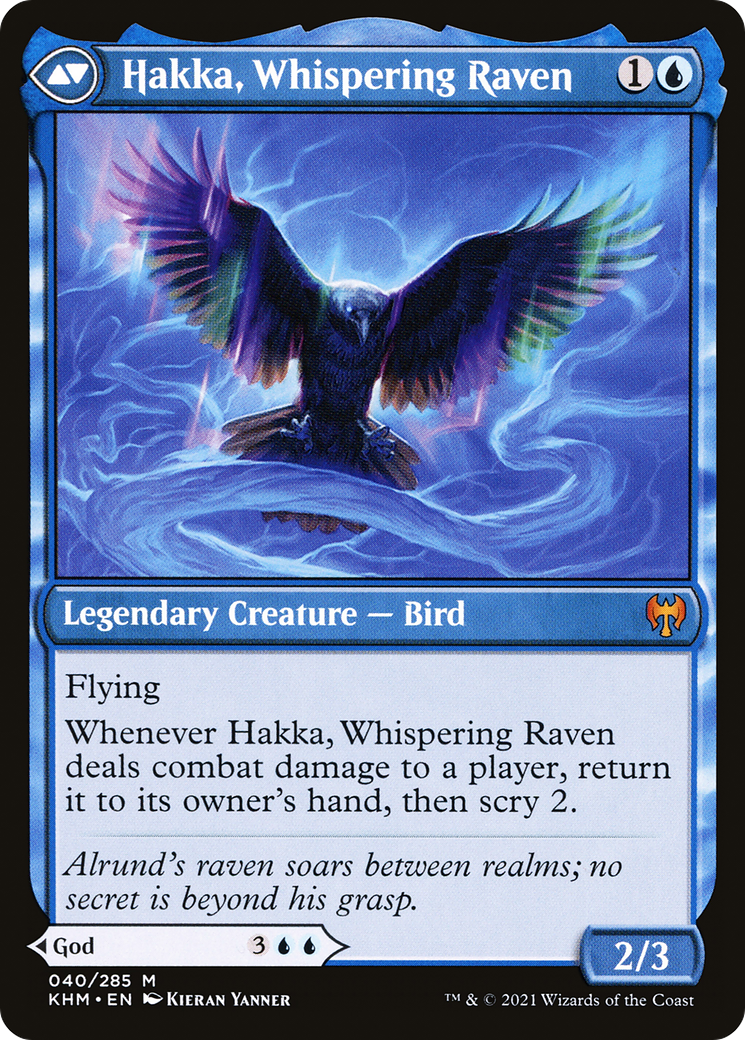 Alrund, Dieu du Cosmos // Hakka, Corbeau murmurant (KHM-040) - Kaldheim Foil