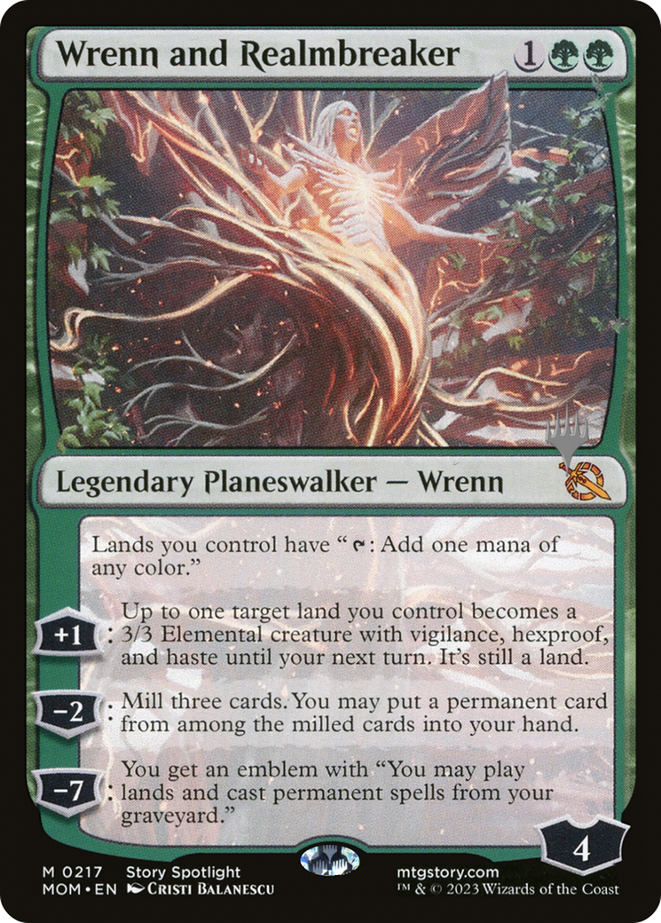 Wrenn and Realmbreaker (PPMOM-217) - March of the Machine Promos Foil