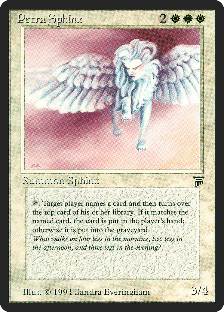 Sphinx de Pétra (LEG-030) - Légendes