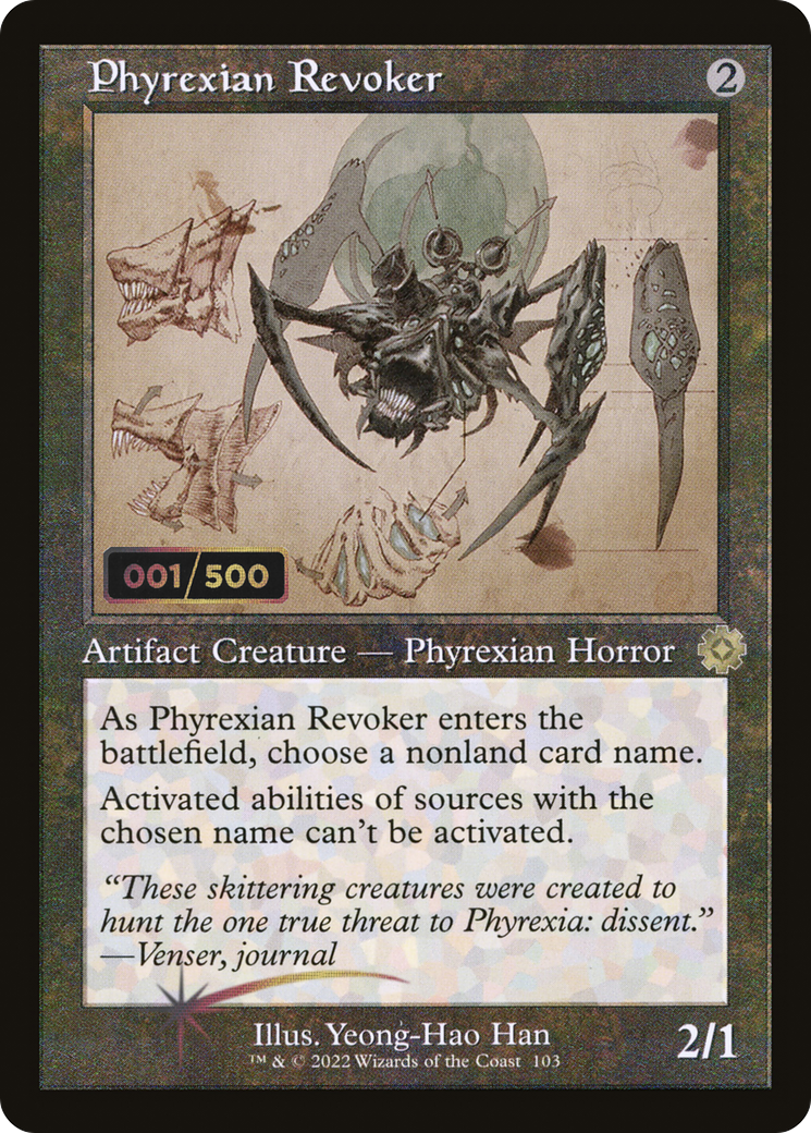 Phyrexian Revoker (Schematic) (Serial Numbered) (BRR-103) - The Brothers' War Retro Artifacts Foil