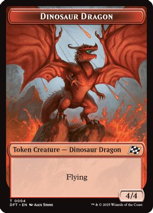 Jeton double face Dragon Dinosaure // Trésor (DFT-4 // 11) - Aetherdrift Foil