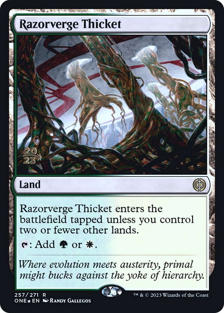 Razorverge Thicket (PRE-257S) - Phyrexia: All Will Be One Promos Foil