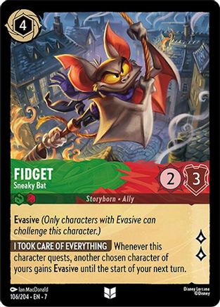 Fidget - Chauve-souris sournoise (106/204) - Feuille froide de l'île d'Archazias
