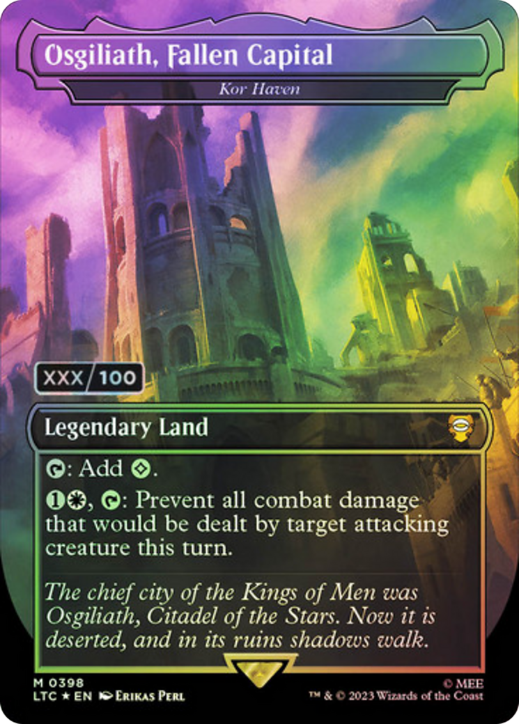 Osgiliath, Fallen Capital - Kor Haven (Serial Numbered) (LTC-398Z) - Tales of Middle-earth Commander / Osgiliath, Fallen Capital (Borderless) Foil