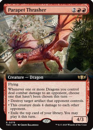 Parapet Thrasher (Extended Art) (TDC-076) - Commander: Tarkir: Dragonstorm
