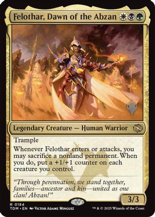 Felothar, Dawn of the Abzan (PPTDM-184) - Promo Pack: Tarkir: Dragonstorm Foil