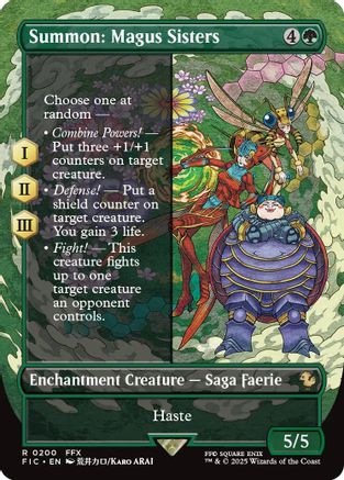 Summon: Magus Sisters (Borderless) (FIC-200) - Commander: FINAL FANTASY Foil
