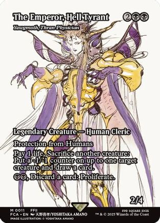 The Emperor, Hell Tyrant - Yawgmoth, Thran Physician (Showcase) (FCA-011) - FINAL FANTASY: Through the Ages / The Emperor, Hell Tyrant (Borderless) Foil